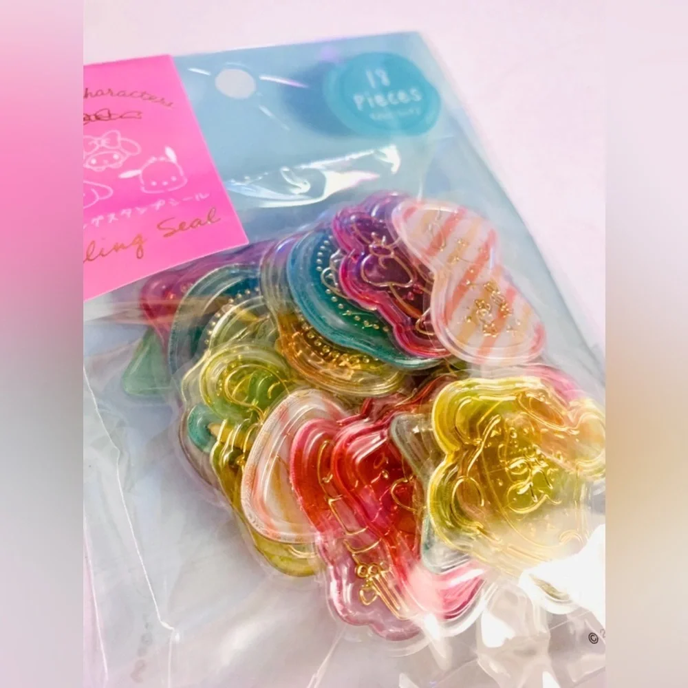Sanrio Sealing Stamp Stickers Clear Jelly Style Cute Pochacco Melody Pompompurin